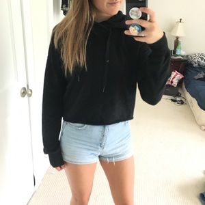 Abercrombie Black Cropped hoodie
